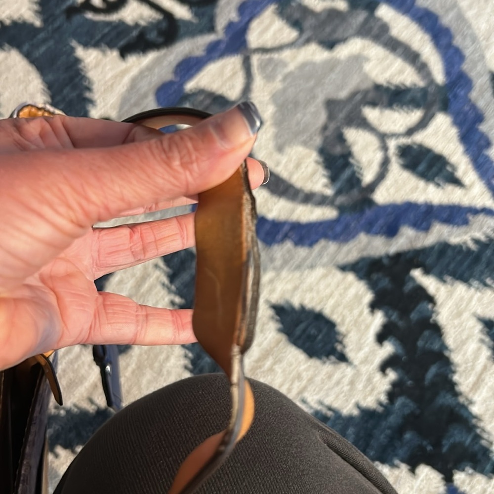 REED KRAKOFF Alligator Print Blue and Tan Canvas Tote Bag - Picture 10 of 15